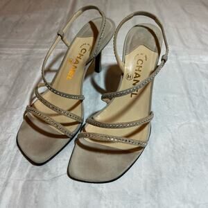 Chanel Crystal Sandals 38